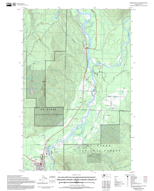 2025 Forest Service Topo Map of Darrington Washington