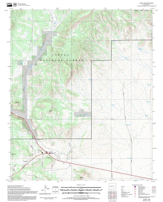 2025 Forest Service Topo Map of Datil New Mexico