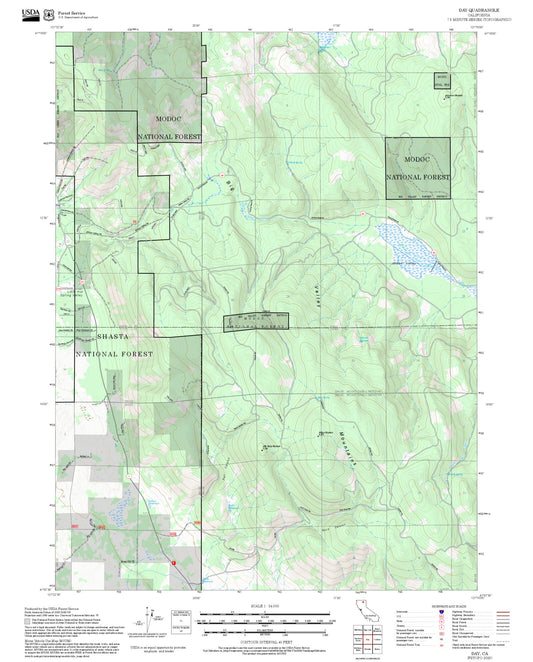 2025 Forest Service Topo Map of Day California