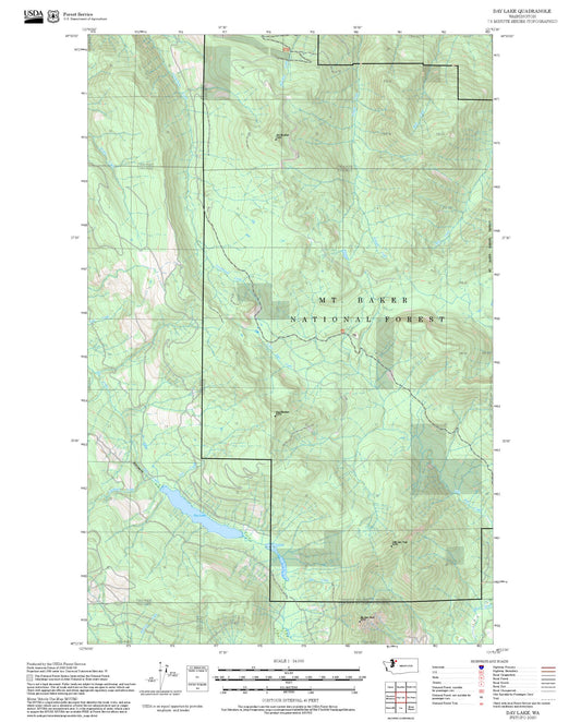 2025 Forest Service Topo Map of Day Lake Washington