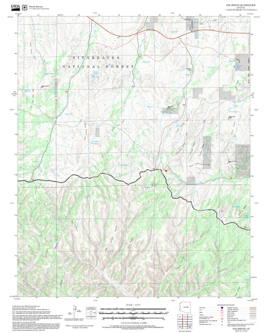 2025 Forest Service Topo Map of Day Spring Arizona