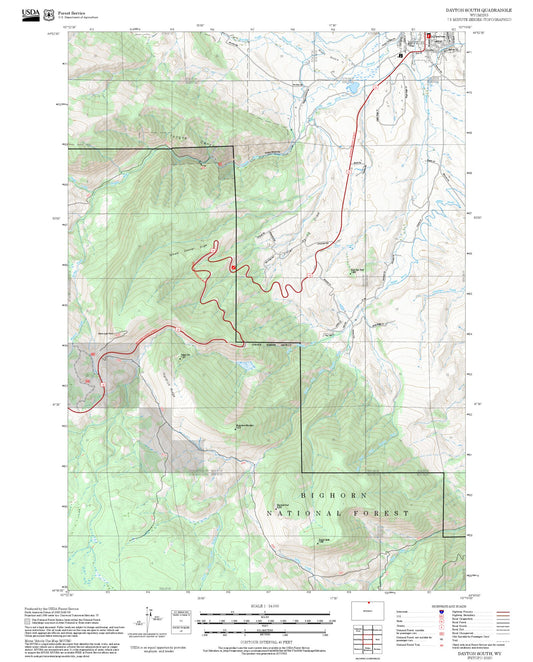 2025 Forest Service Topo Map of Dayton South Wyoming