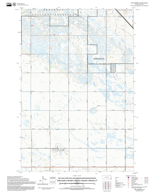 2025 Forest Service Topo Map of De Lamere North Dakota