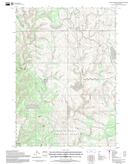 2025 Forest Service Topo Map of Dead Horse Flats South Dakota