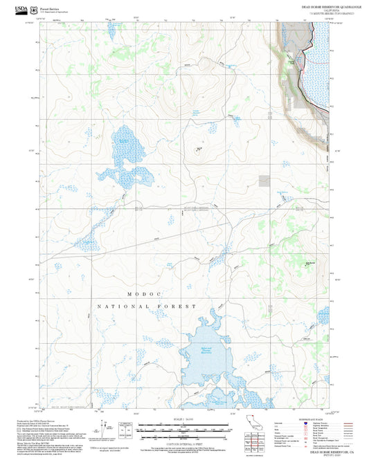 2025 Forest Service Topo Map of Dead Horse Reservoir California