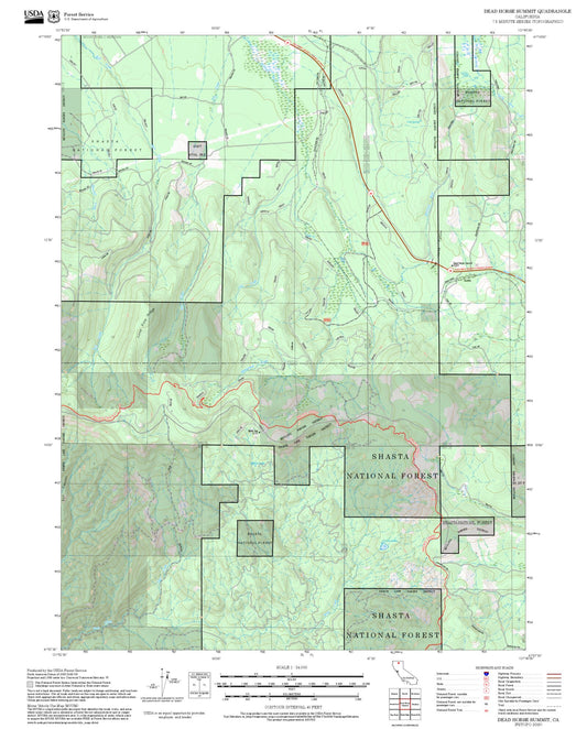2025 Forest Service Topo Map of Dead Horse Summit California
