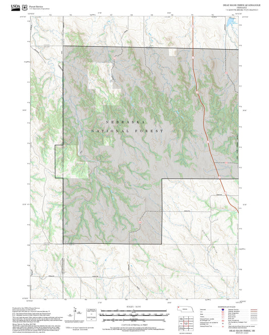 2025 Forest Service Topo Map of Dead Mans Creek Nebraska