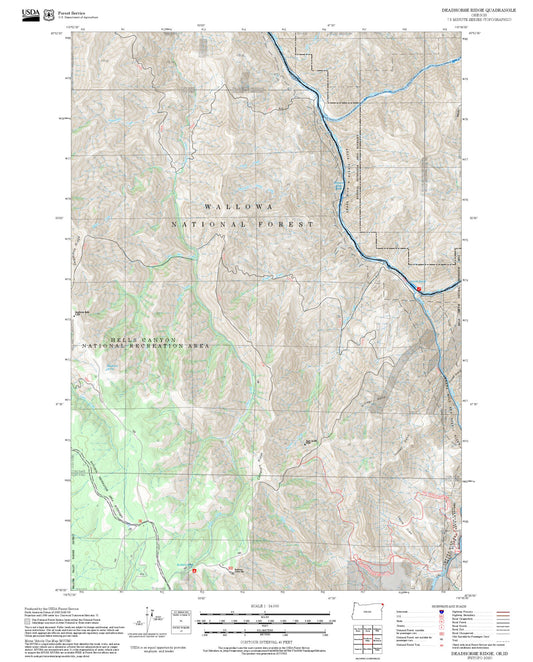 2025 Forest Service Topo Map of Deadhorse Ridge Oregon