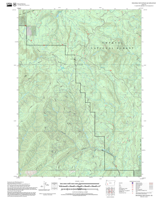 2025 Forest Service Topo Map of Deadman Mountain Oregon
