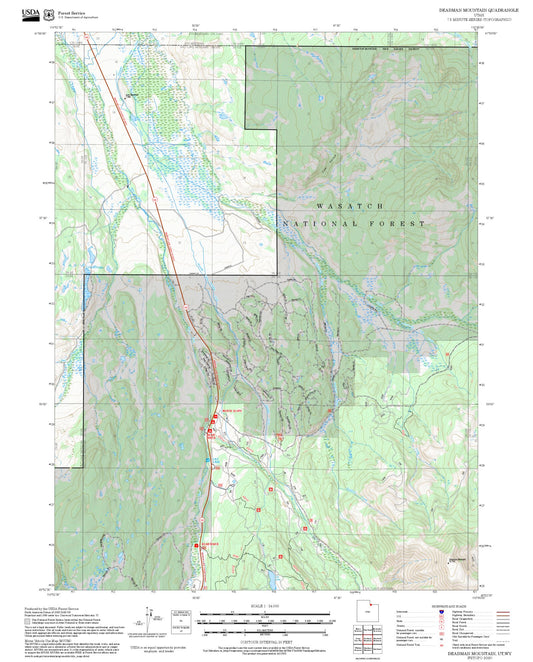 2025 Forest Service Topo Map of Deadman Mountain Utah