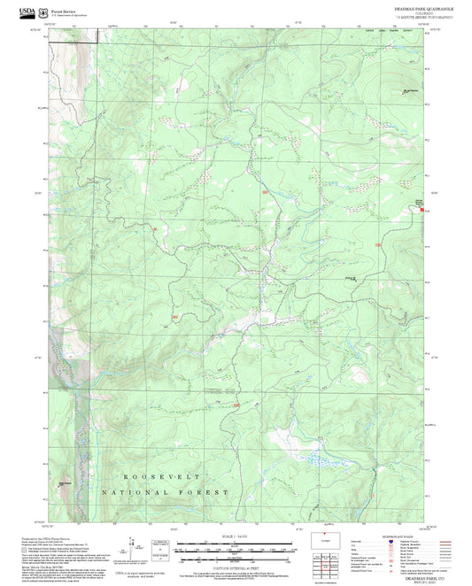 2025 Forest Service Topo Map of Deadman Park Colorado