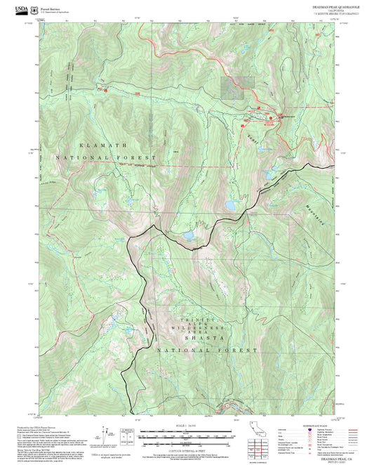 2025 Forest Service Topo Map of Deadman Peak California