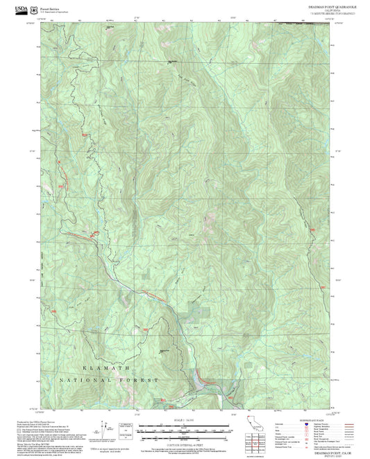 2025 Forest Service Topo Map of Deadman Point California