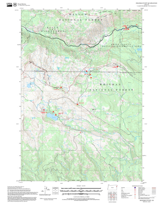 2025 Forest Service Topo Map of Deadman Point Oregon