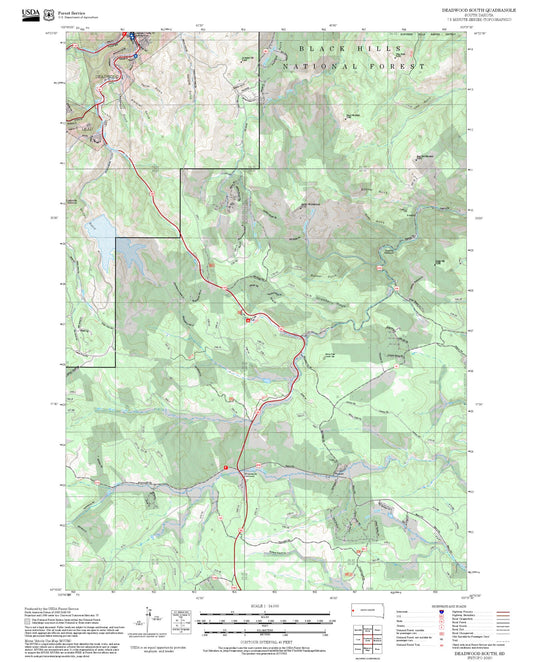 2025 Forest Service Topo Map of Deadwood South South Dakota