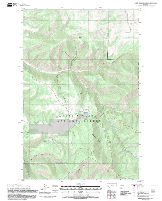 2025 Forest Service Topo Map of Deep Creek Park Montana