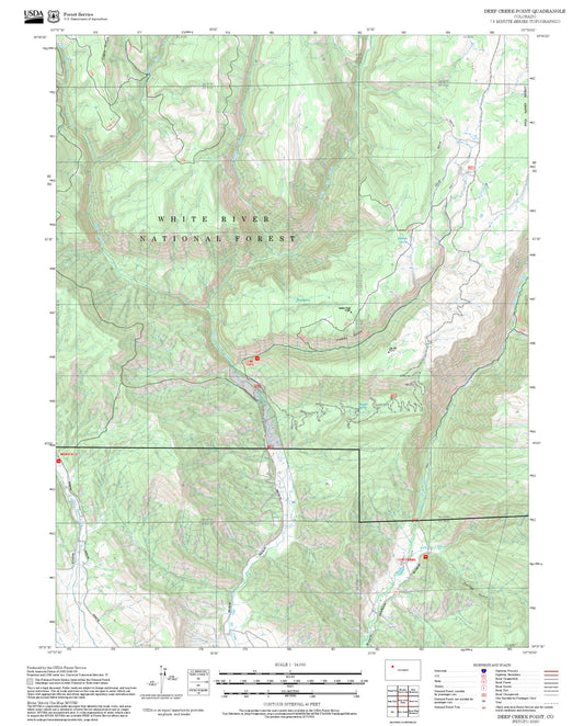 2025 Forest Service Topo Map of Deep Creek Point Colorado