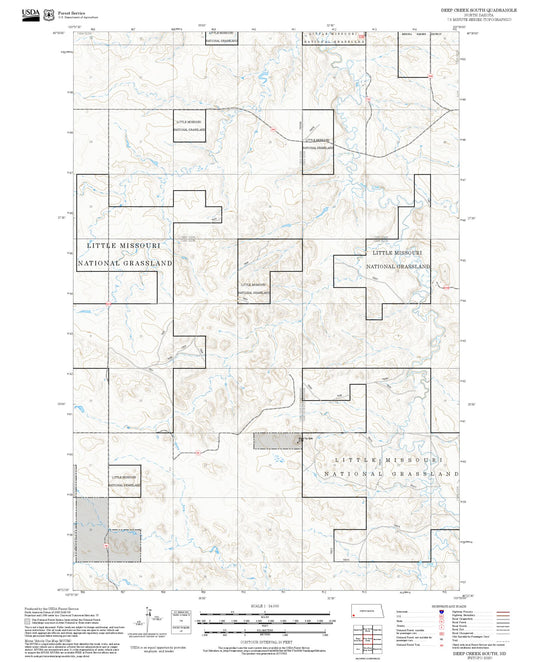 2025 Forest Service Topo Map of Deep Creek South North Dakota