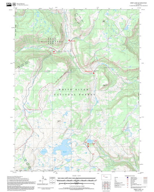 2025 Forest Service Topo Map of Deep Lake Colorado