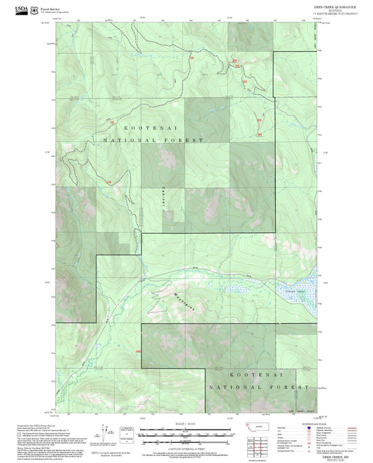 2025 Forest Service Topo Map of Deer Creek Montana