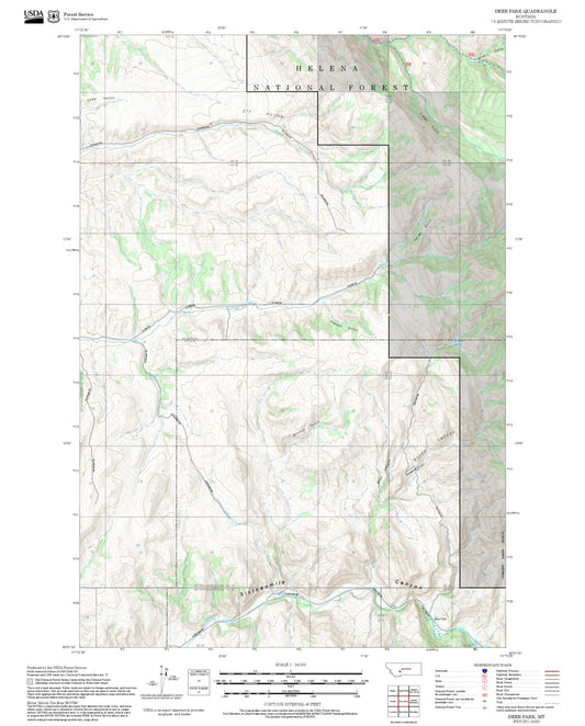 2025 Forest Service Topo Map of Deer Park Montana