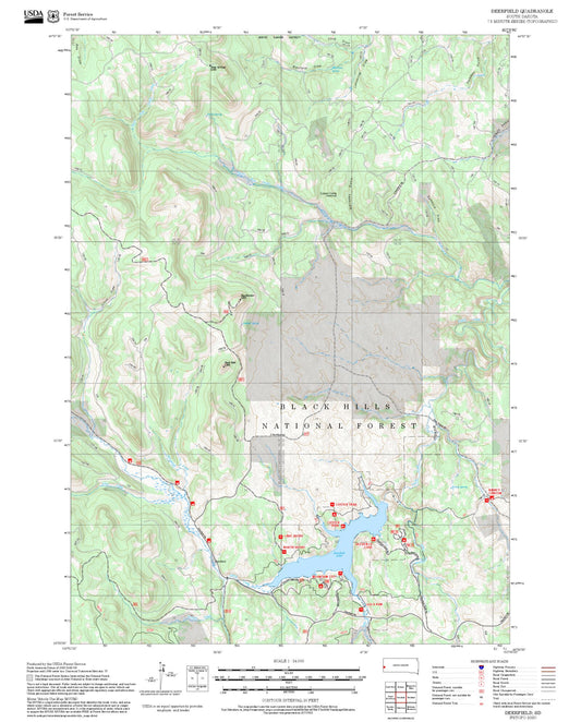 2025 Forest Service Topo Map of Deerfield South Dakota