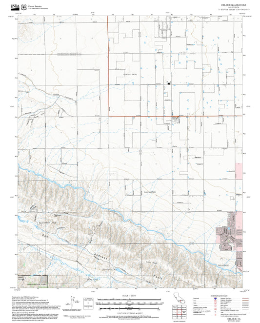 2025 Forest Service Topo Map of Del Sur California