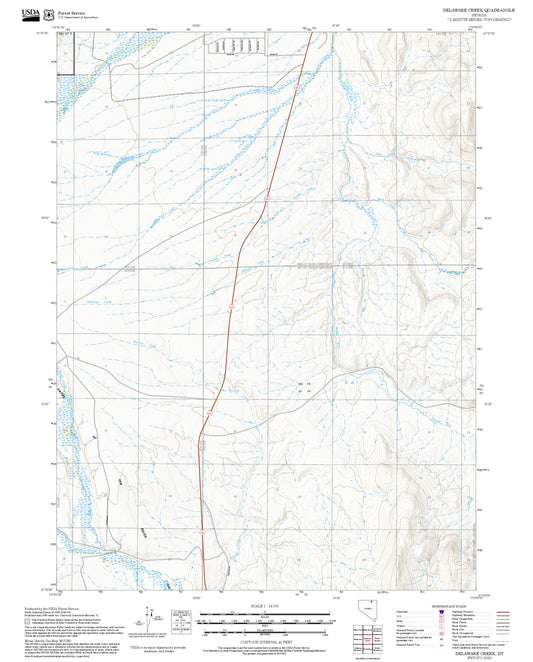 2025 Forest Service Topo Map of Delaware Creek Nevada