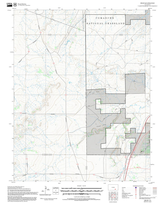 2025 Forest Service Topo Map of Delhi Colorado