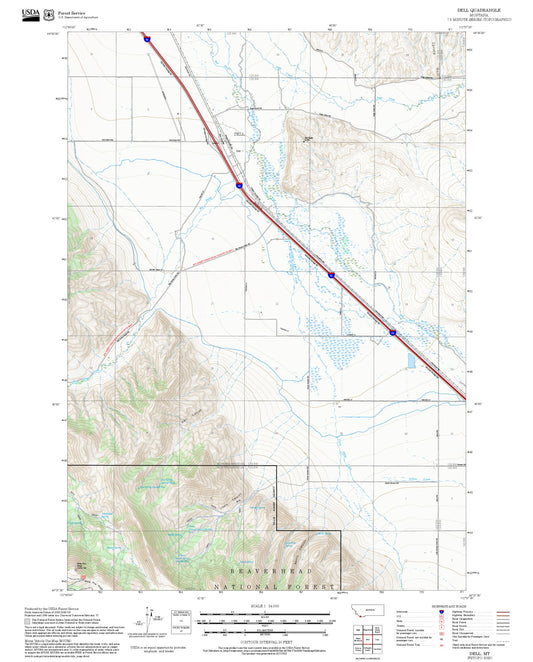 2025 Forest Service Topo Map of Dell Montana