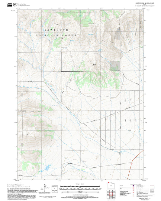 2025 Forest Service Topo Map of Dennis Hill Utah