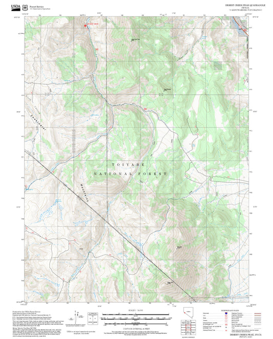 2025 Forest Service Topo Map of Desert Creek Peak Nevada