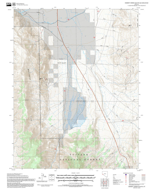 2025 Forest Service Topo Map of Desert Creek Ranch Nevada