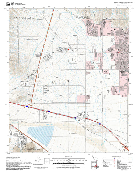 2025 Forest Service Topo Map of Desert Hot Springs California