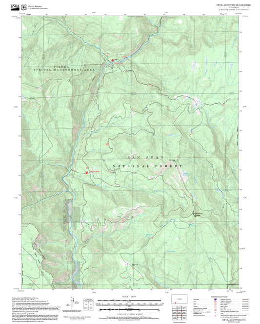2025 Forest Service Topo Map of Devil Mountain Colorado