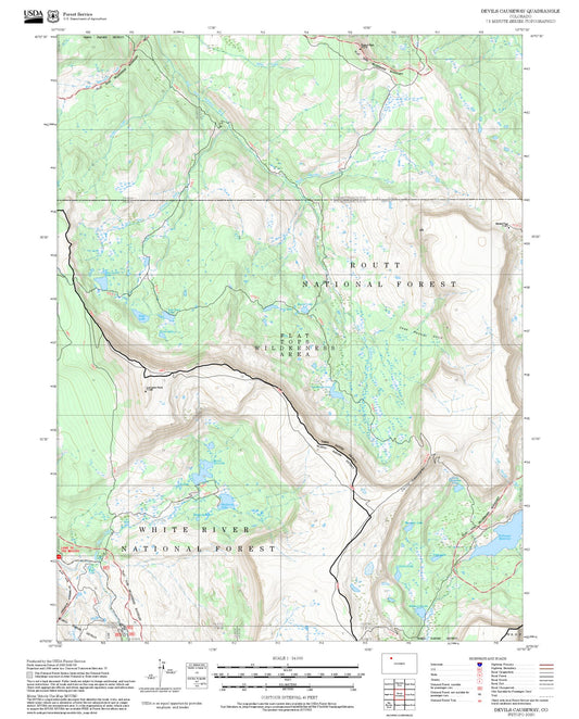 2025 Forest Service Topo Map of Devils Causeway Colorado