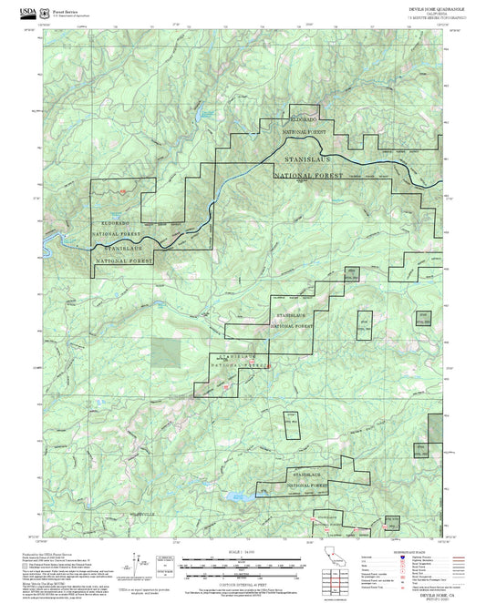2025 Forest Service Topo Map of Devils Nose California