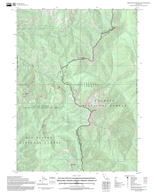 2025 Forest Service Topo Map of Devils Punchbowl California