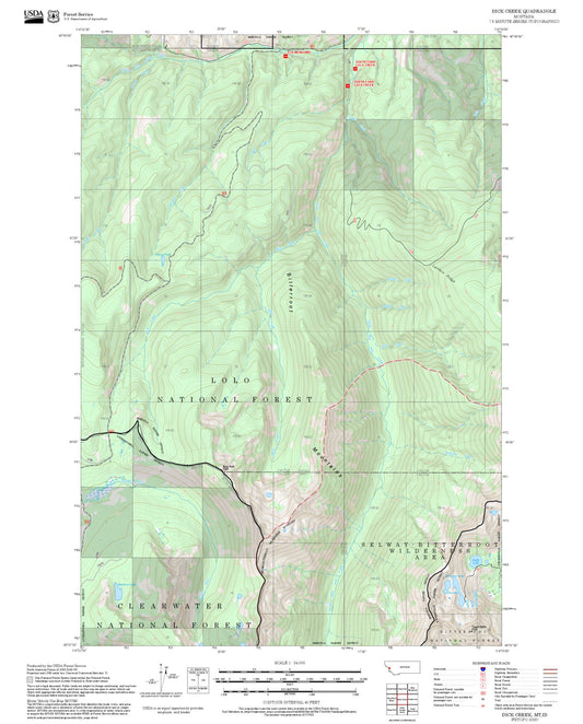 2025 Forest Service Topo Map of Dick Creek Montana