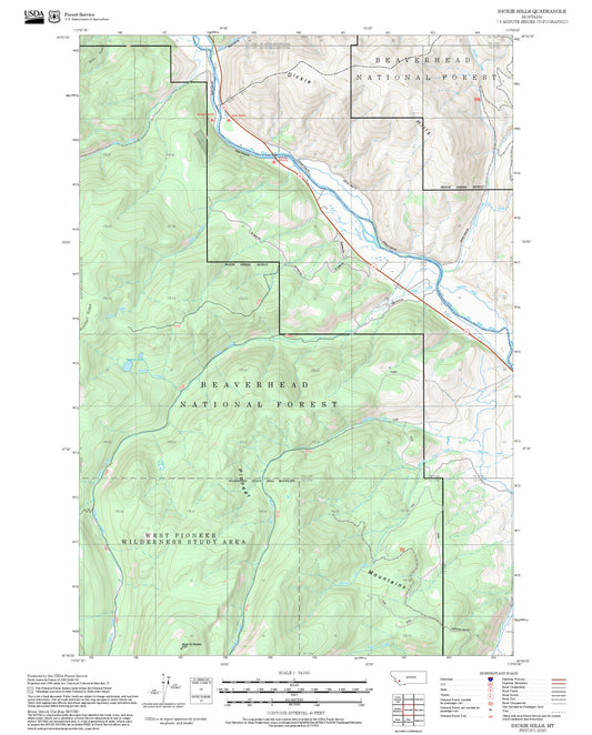 2025 Forest Service Topo Map of Dickie Hills Montana