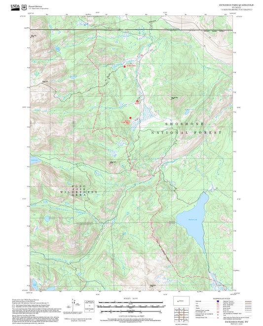 2025 Forest Service Topo Map of Dickinson Park Wyoming