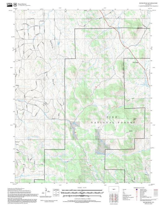 2025 Forest Service Topo Map of Dicks Peak Colorado