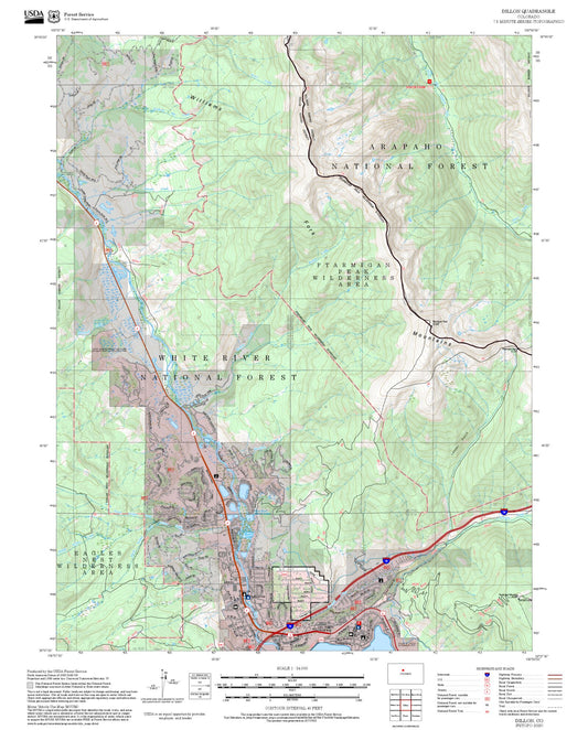 2025 Forest Service Topo Map of Dillon Colorado