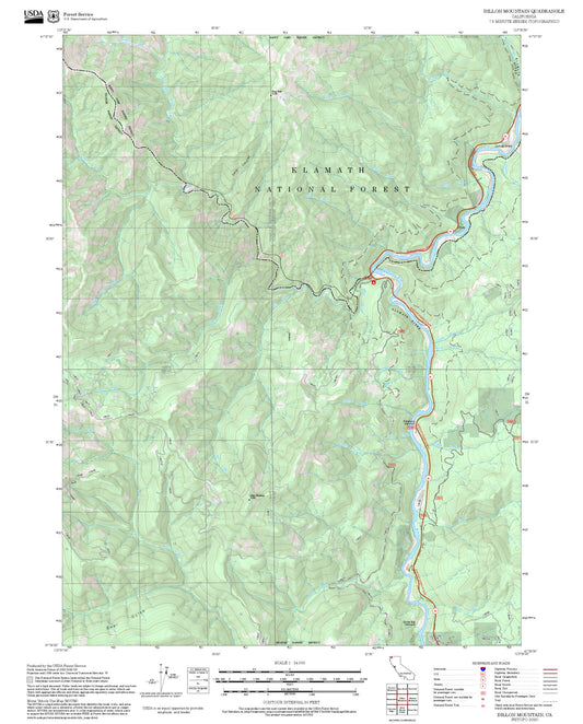 2025 Forest Service Topo Map of Dillon Mountain California