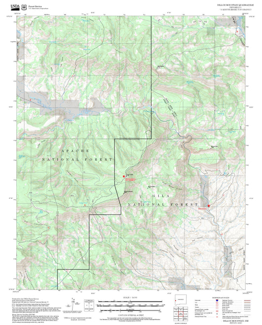 2025 Forest Service Topo Map of Dillon Mountain New Mexico