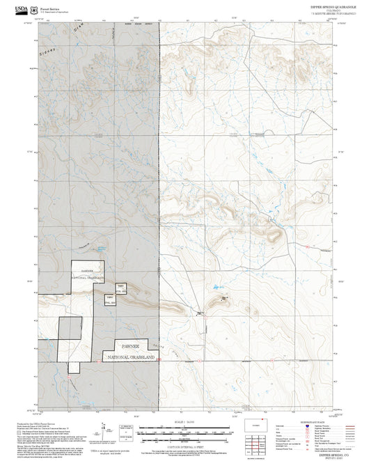 2025 Forest Service Topo Map of Dipper Spring Colorado