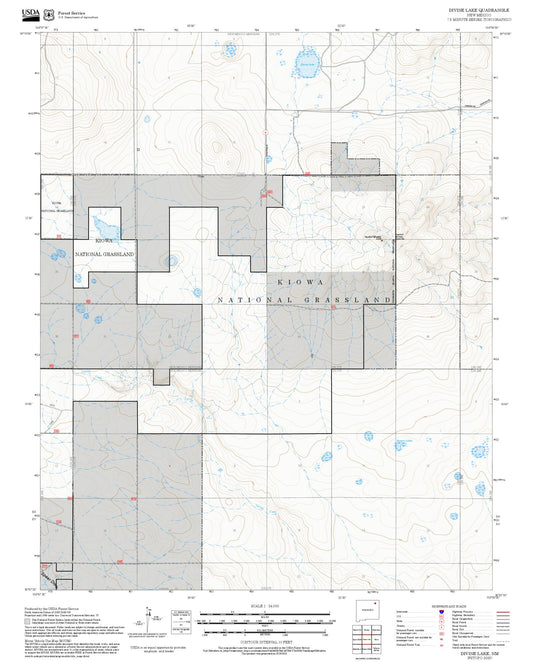 2025 Forest Service Topo Map of Divine Lake New Mexico