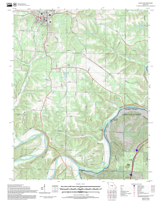 2025 Forest Service Topo Map of Dixon Missouri