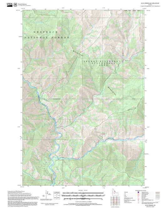 2025 Forest Service Topo Map of Dog Creek Idaho