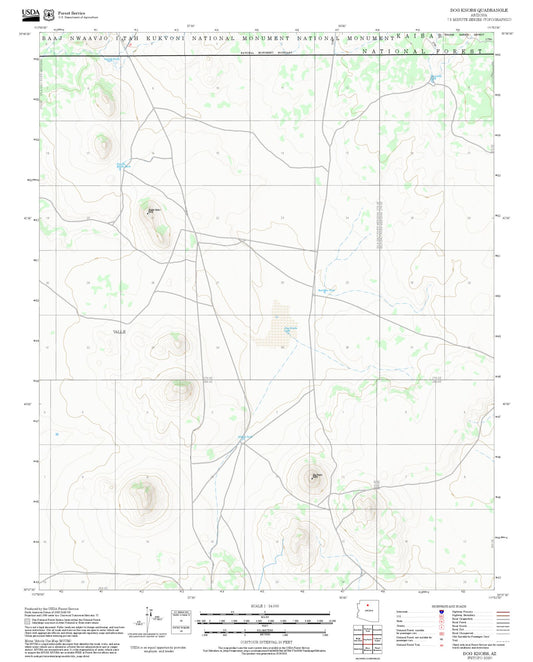 2025 Forest Service Topo Map of Dog Knobs Arizona